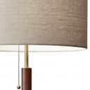 Metal And Walnut Wood Table Lamp - Antique Brass