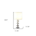 Crystal Geometric Table Lamp With White Classic Drum Shade - Silver