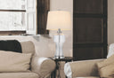 Glass Table Lamp With Empire Shade - Clear White