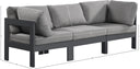 Nizuc - Outdoor Patio 3 Seat Modular Sofa With Gray Frame