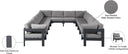 Nizuc - Outdoor Patio 12 Piece Modular Sectional With Gray Frame