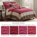 Attingham - King/California King 7 Piece Quilt Set With Euro Shams And Throw Pillows - Red