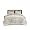 Mila - King 3 Piece Comforter Set With Tufting - Taupe
