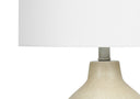 Concrete Urn Table Lamp With Ivory Drum Shade - Beige - HomeRoots - Table Lamps - Elite Enclave Home