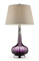 Glass Table Lamp With Beige Shade - Purple Ombre