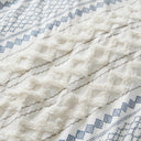 Imani - Cotton Printed Duvet Cover Set With Chenille - White