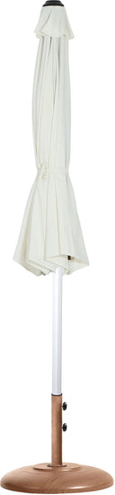 Fiji - Aluminum Patio Umbrella With Round Teak And White Base