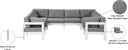 Nizuc - Outdoor Patio 8 Piece Modular Sectional With White Frame - Meridian Furniture - Stationary Sectionals- Elite Enclave Home