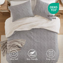 Riordan - King/California King Cable Knit Comforter Set - Gray