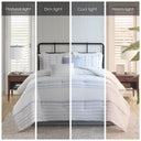Morgan - 6 Piece Cotton Jacquard Oversized Comforter Set - White / Blue