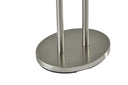 Brushed Task Floor Lamp With Fabric Drum Shade - Silver / White - HomeRoots - Floor Lamps - Elite Enclave Home