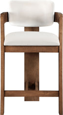 Sacha - Velvet Stool With Brown Base - Meridian Furniture - Counter Height (24" - 27") - Elite Enclave Home