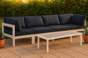 Nizuc - Outdoor Patio 4 Seat Modular Sofa With White Frame - Meridian Furniture - Stationary Sectionals- Elite Enclave Home