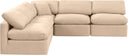 Indulge - Velvet 5 Piece Modular Corner Armless Sectional - Meridian Furniture - Stationary Sectionals - Elite Enclave Home