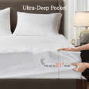 Cotton - Cotton Deep Pocket Heated Mattress Pad-20 Heat Settings - White