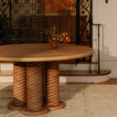 Treccia - Round Dining Table - Oak - Moe's Home Collection - Dining Tables - Elite Enclave Home