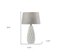 Bedside With Gray Drum Shade (Set of 2) - White Ceramic