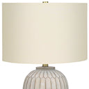 24" Geometric Table Lamp With Drum Shade - Cream - HomeRoots - Table Lamps - Elite Enclave Home