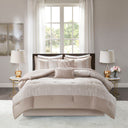 Ava - King 7 Piece Comforter Set - Taupe