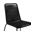 23" Metal Outdoor Dining Chair (Set of 2) - Black
