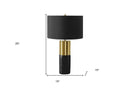 Concrete Cylinder Table Lamp With Black Drum Shade - Black And Gold - HomeRoots - Table Lamps - Elite Enclave Home