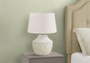 Concrete Urn Table Lamp With Empire Shade - Cream - HomeRoots - Table Lamps - Elite Enclave Home