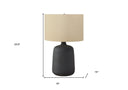 Ceramic Round Table Lamp With Beige Drum Shade - Black - HomeRoots - Table Lamps - Elite Enclave Home