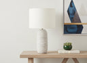 Geometric Table Lamp With Drum Shade - Cream - HomeRoots - Table Lamps - Elite Enclave Home