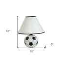Ceramic Bedside Table Lamp With White Shade - Black