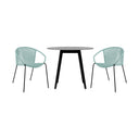 3 Piece Stone Dining Set With Two Chairs - Gray And Light Blue