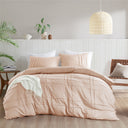 Porter - California King Soft Washed Pleated Duvet Cover Set - Blush