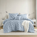 Bailey - Full/Queen Diamond Pucker Comforter Set - Blue - Super Listing - Comforters & Sets - Elite Enclave Home