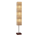 Column Floor Lamp With White Rectangular Shade - Natural - HomeRoots - Floor Lamps - Elite Enclave Home