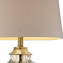 Metal Bedside Table Lamp With Tan Shade - Bronze