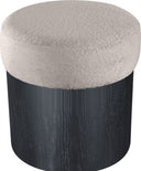 Nimes - Ottoman / Stool With Black Base - Meridian Furniture - Stool Ottomans - Elite Enclave Home