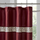 Serene - Embroidered Floral Shower Curtain - Red - Madison Park - Shower Curtains - Elite Enclave Home