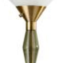 LED Light Changing Torchiere Floor Lamp With White Frosted Glass Cone Shade - Brass - HomeRoots - Floor Lamps - Elite Enclave Home