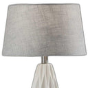 Bedside With Gray Drum Shade (Set of 2) - White Ceramic