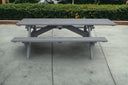 94" x 66" x 30" Solid Wood Outdoor Picnic Table - Gray