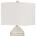 Ceramic Geometric Table Lamp With Cream Drum Shade - Ivory - HomeRoots - Table Lamps - Elite Enclave Home