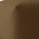 Cotton Chevron Pouf Ottoman - Brown