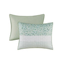 Caralie - 4 Piece King Seersucker Quilt Set With Throw Pillow - Green