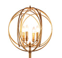 Four Light Floor Lamp With Modern Gold Geometric Globe Shade - Gold - HomeRoots - Floor Lamps - Elite Enclave Home