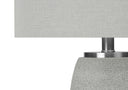Ceramic Cylinder Table Lamp With Gray Drum Shade - Gray And Silver - HomeRoots - Table Lamps - Elite Enclave Home