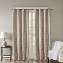 Mirage - Knitted Jacquard Damask Total Blackout Grommet Top Curtain Panel Pair - Champagne - SunSmart - Curtains & Drapes - Elite Enclave Home