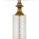 Glass Table Lamps (Set of 2) - Honeycomb And Rose Gold