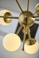 Metal Six Light Standard Table Lamp - Black