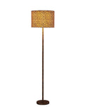 Metal Bedside Table Lamp With Orange And Black Drum Shade - Orange And Black