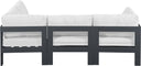 Nizuc - Outdoor Patio 4 Piece Modular Sectional With Gray Frame