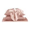 Satin - Wrinkle - California King Free Luxurious 6 Piece Sheet Set - Blush